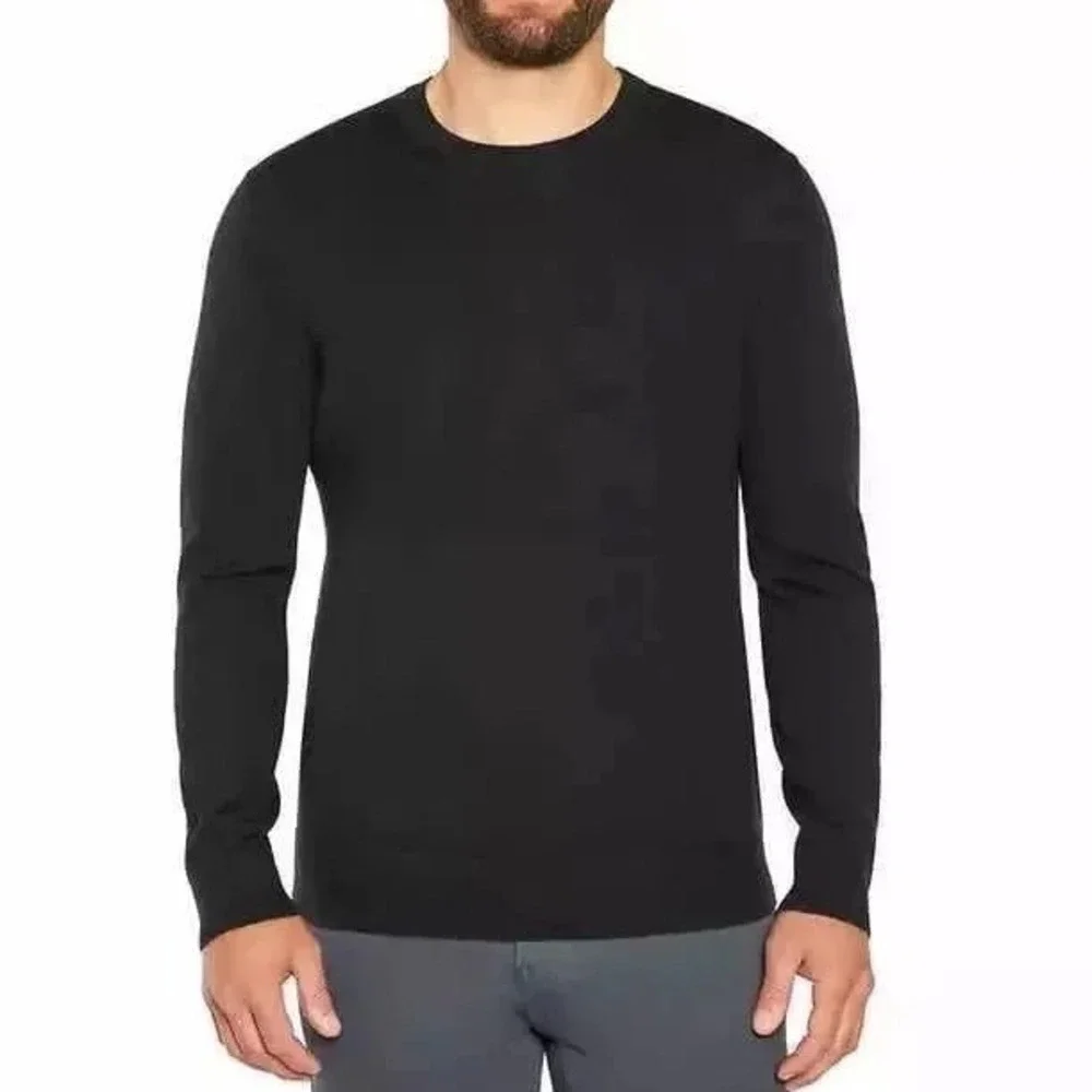 Banana Republic Sweater 100% Merino Wool Black Crewneck Men's size XXL